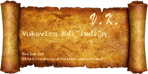 Vukovics Kálmán névjegykártya