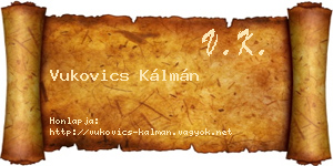 Vukovics Kálmán névjegykártya