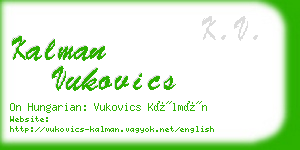 kalman vukovics business card